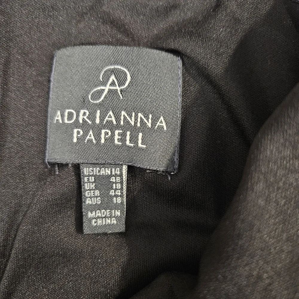 Adrianna Papell Flutter Chiffon Tiered Black One Shoulder Cocktail Dress